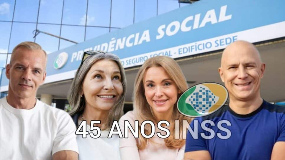 Aposentar aos 45 anos? Nova lei prevê isso no INSS em breve; Confira (Fotos: Reprodução/ Internet/ Freepik/ Montagem)