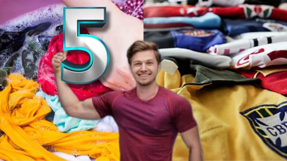 5 passos para lavar a camisa do seu time do jeito certo (Fotos: Reprodução/ Internet/ Freepik/ Montagem)