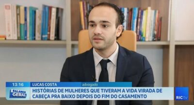 Lucas Costa, advogado de família em entrevista ao Balanço Geral para a RIC TV, afiliada da Record em Curitiba (Foto: Reprodução / RIC TV)