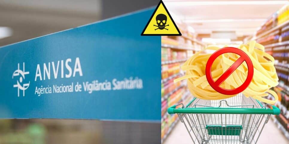 Anvisa e macarrão retirado dos mercados (Foto: Reprodução / Canva / Montagem HoraDoBenefício)