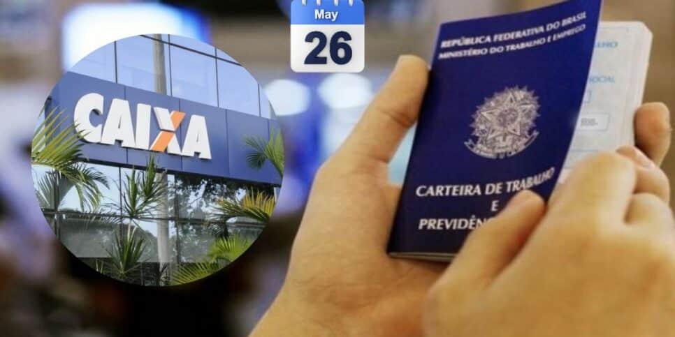 Caixa e carteira de trabalho (Foto: Reprodução / Gov / Canva)