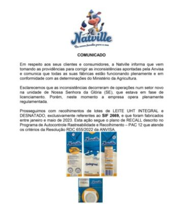 Nota da Natville (Foto: Reprodução / Site oficial)