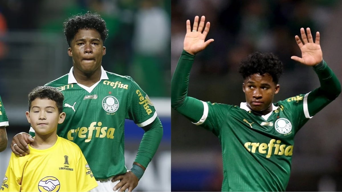 Volta olímpica e choro marcam despedida de Endrick no Palmeiras (Fotos: Reprodução/ Marcos Ribolli/ GE/ Montagem)