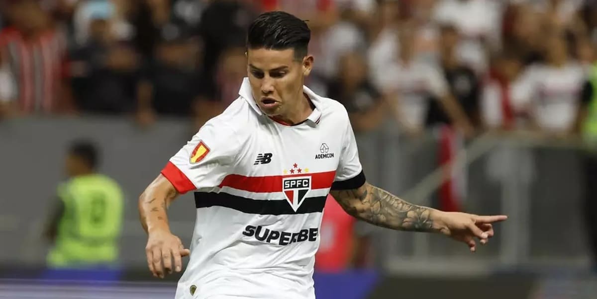 Adeus de James Rodríguez após Copa América no São Paulo (Foto: Reprodução/ Rubens Chiri/ SPFC)