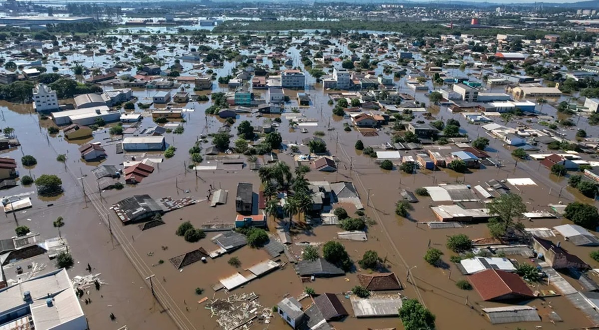 Situação de calamidade climática em cidades do Rio Grande do Sul (Foto: Reprodução/ O Globo)