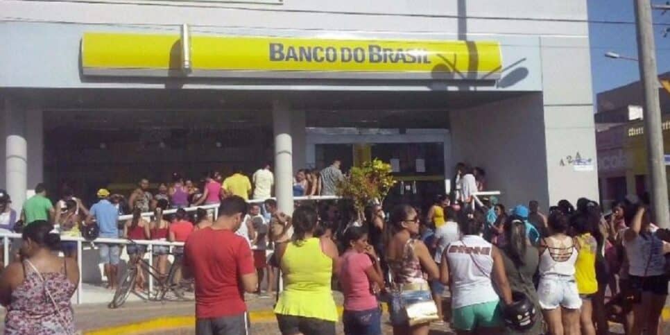 Saque Banco do Brasil lotado (Foto: Reprodução/ Sindicato dos Bancários da Bahia)