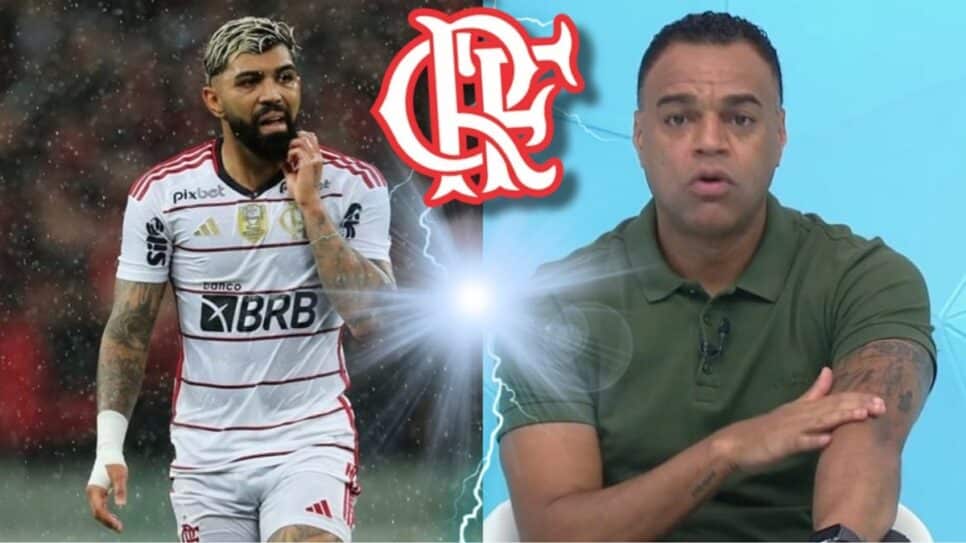 Denílson detona falas de Gabigol ao vivo (Fotos: Reprodução/ Heuler Andrey/ CRF/ Jogo Aberto/ Band/ Montagem)