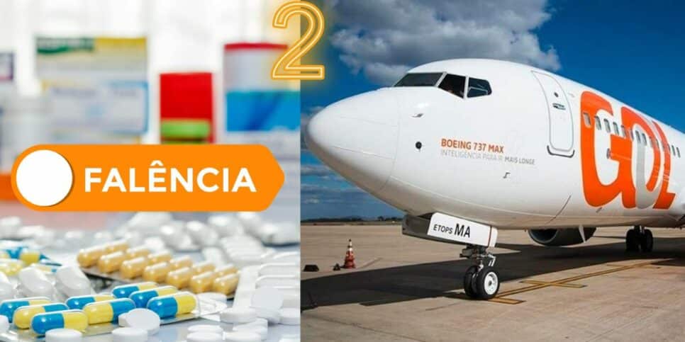 Falência de rede de farmácias e rival da Gol (Foto: Reprodução / Canva / Montagem HoraDoBenefício)