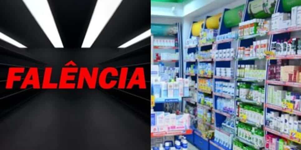 Rede de farmácias brasileira enfrenta falência total após acumular milhões em dívidas.