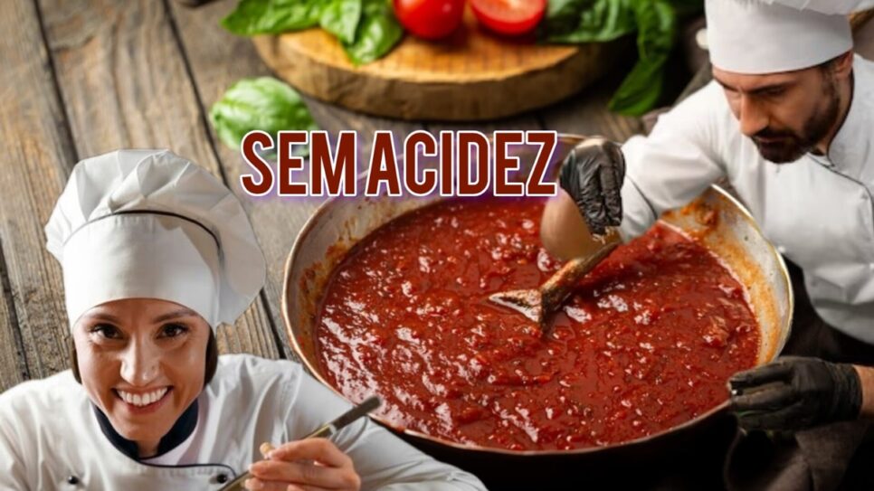 Molho de tomate caseiro sem acidez com ingrediente diferente que não é o açúcar! (Fotos: Reprodução/ Internet/ Freepik/ Montagem)
