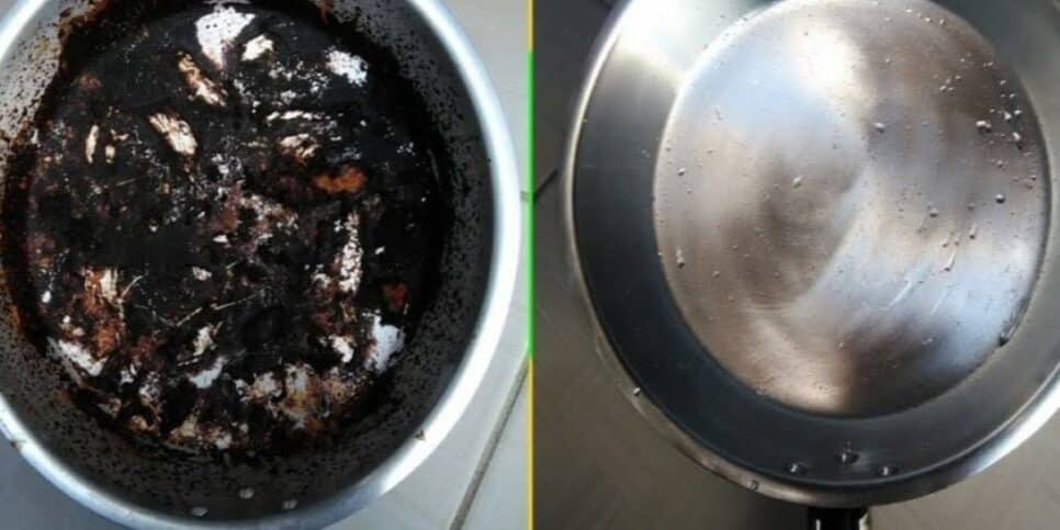 Aprenda a fazer uma mistura caseira que remove alimentos presos em panelas