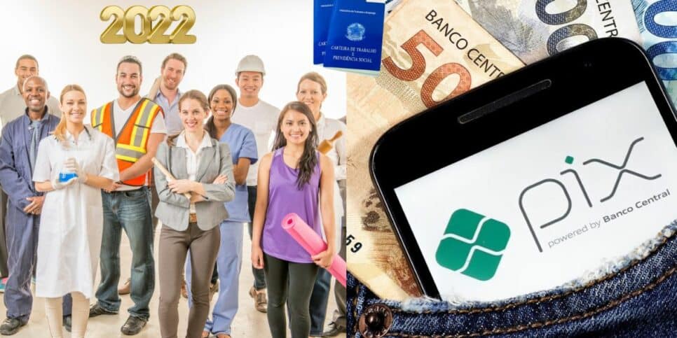 Trabalhadores, carteira assinada e PIX (Foto: Reprodução / Canva)