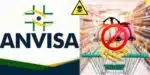 Logo da Anvisa e macarrão e sorvete barrados de supermercados (Foto: Reprodução / Canva / Montagem HoraDoBenefício)