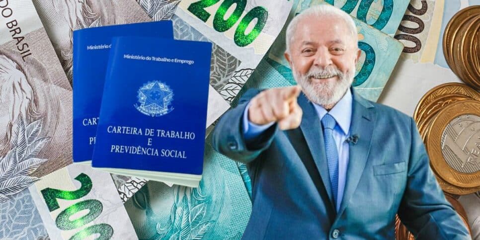 Carteira de trabalho, dinheiro e Lula (Foto: Reprodução / Canva / Montagem HoraDoBenefício)