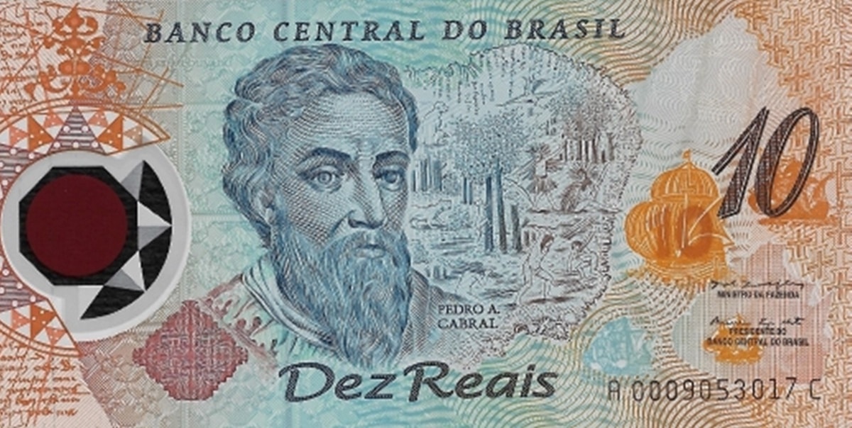 Nota física de 10 reais comemorativa dos 500 anos do Brasil, será uma das retiradas de circulação pelo BC (Foto: Reprodução/ Internet)