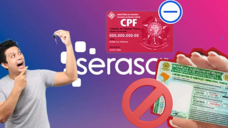 Serasa alerta sobre bloqueio e apreensao da CNH a CPFs negativados (Fotos: Reprodução/ Internet/ Montagem/ Freepik)