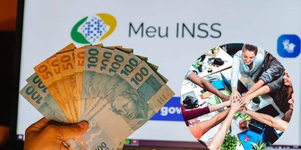 Trabalhadores, dinheiro e INSS (Foto: Reprodução / FDR / Canva)