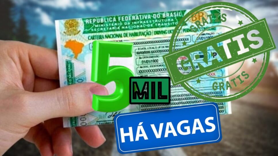 CNH grátis: Detran divulga 5 mil vagas (Foto: Reprodução/ Internet/ Montagem)