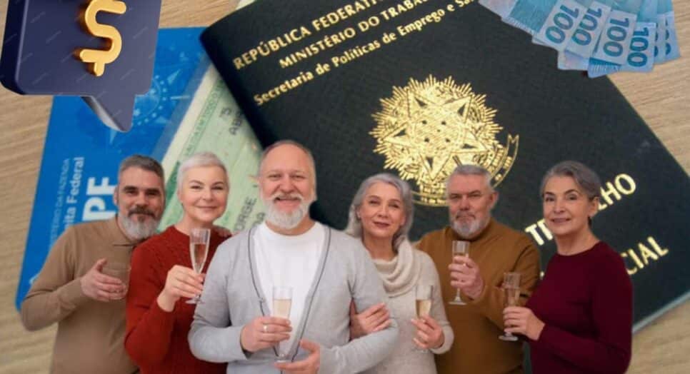 idosos em festa com documento que vem com série de vantagens (Foto: Reprodução/ Internet/ Freepik/ Montagem)