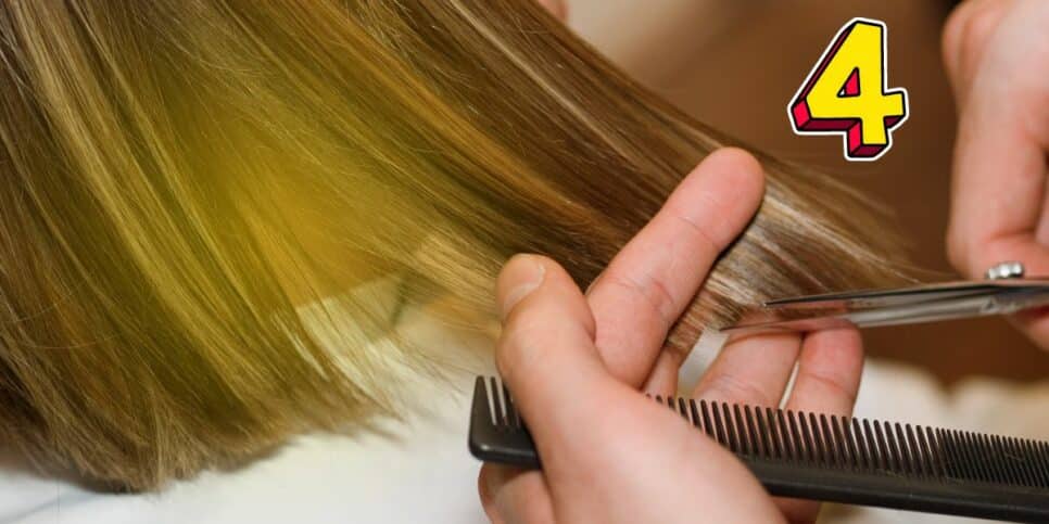 Mulher cortando cabelo (Foto: Reprodução / Canva / Montagem Hora do Benefício)