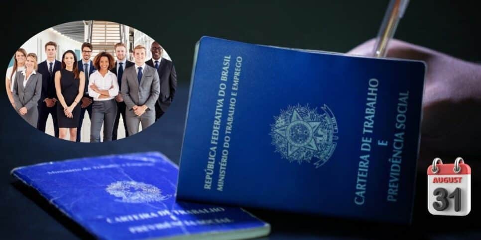 Trabalhadores e carteira de trabalho (Foto: Reprodução / Canva / Montagem Hora do Benefício)