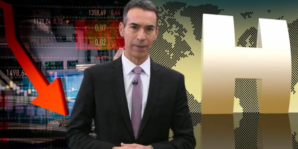 César Tralli e falência de banco (Foto: Reprodução / Globo / Canva)
