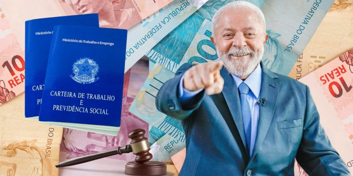 Carteira de trabalho, dinheiro real e Lula (Foto: Reprodução / Gov / Canva)