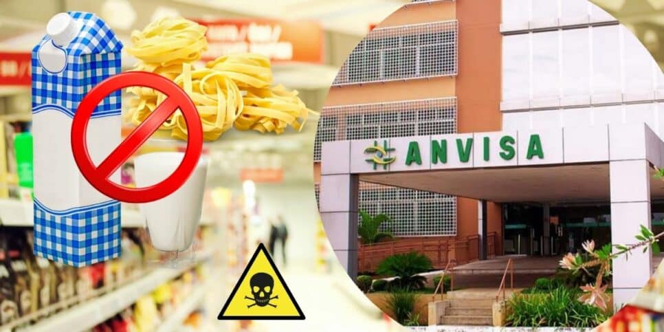 Leite e macarrão barrados nos supermercados pela Anvisa (Foto: Reprodução / Canva / Montagem Hora do Benefício)