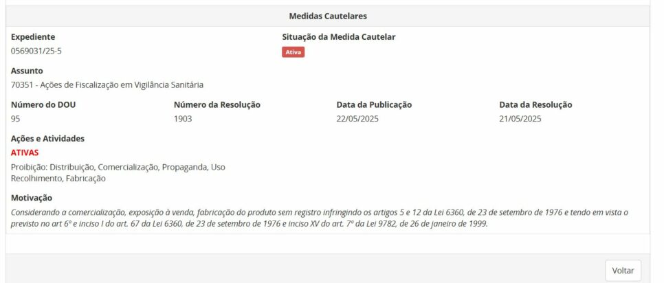 Medida da ANVISA contra o Óleo de Jojoba da marca Comércio, parte 2
(Foto Reprodução/Internet)