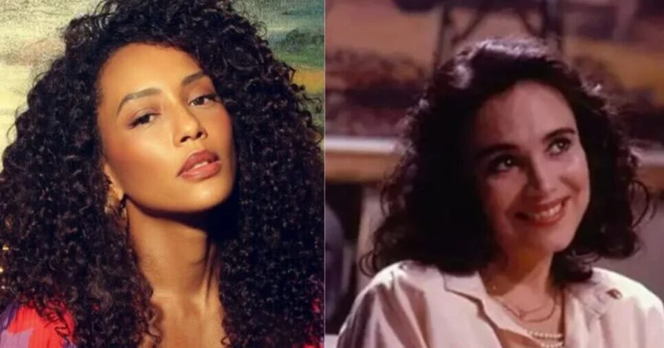A atriz Taís Araújo com madeixas super brilhante e volumoso como “Raquel”, em remake de Vale Tudo/ Atriz Regina Duarte, também como Raquel na versão original, com fios mega brilhante (Foto: Reprodução/Instagram)