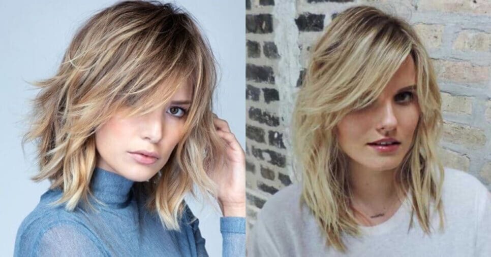 Corte de cabelo desfiado com Franja Lateral (Foto: Reprodução)