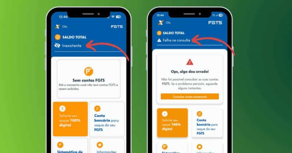 Mensagem que surgia para usuários do app do FGTS (Foto Reprodução/Montagem/Olhar Digital)